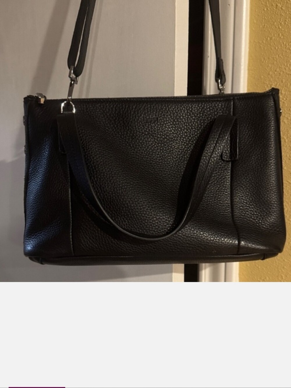 Hammott Elegant Black Leather Tote Bag - Picture 2 of 8